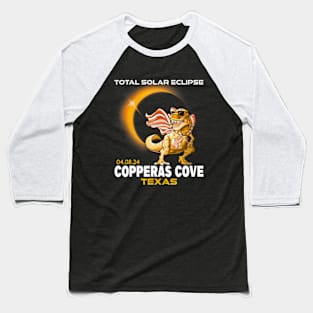 Copperas Cove Texas Dinosaur Total Solar Eclipse 2024 Baseball T-Shirt